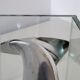 Vase moderniste en aluminium et verre 1980