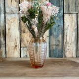 Art Deco vase in pink glass