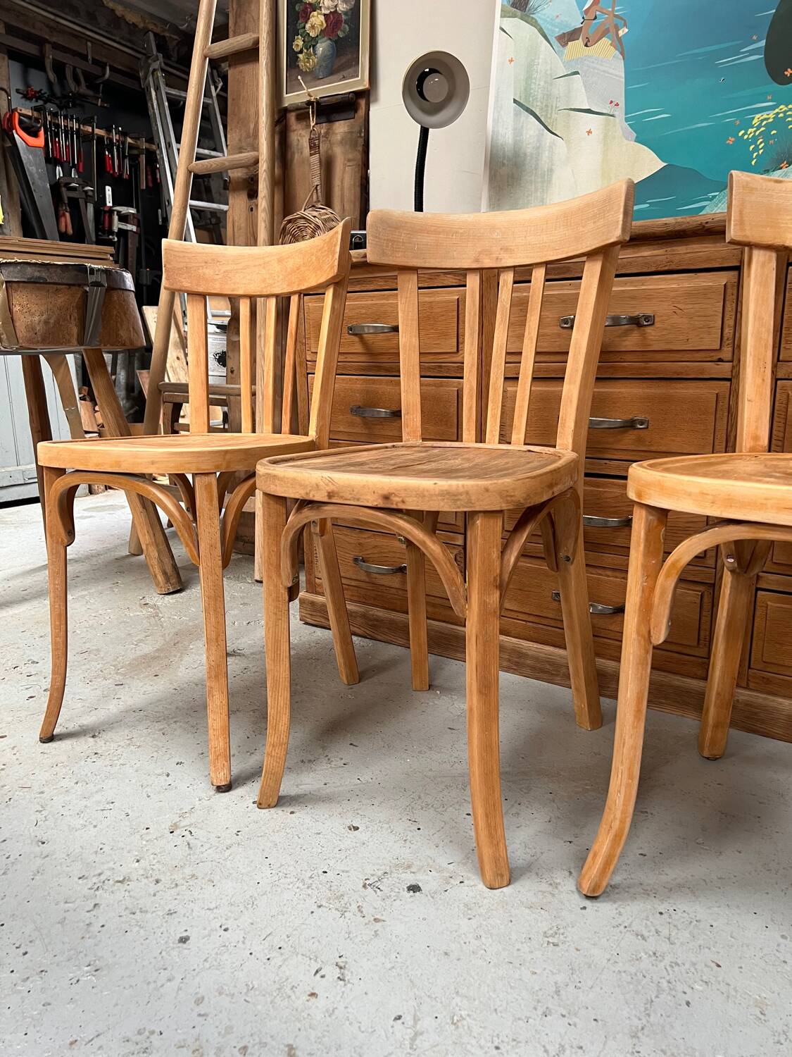 Chaises bistrot Baumann anciennes