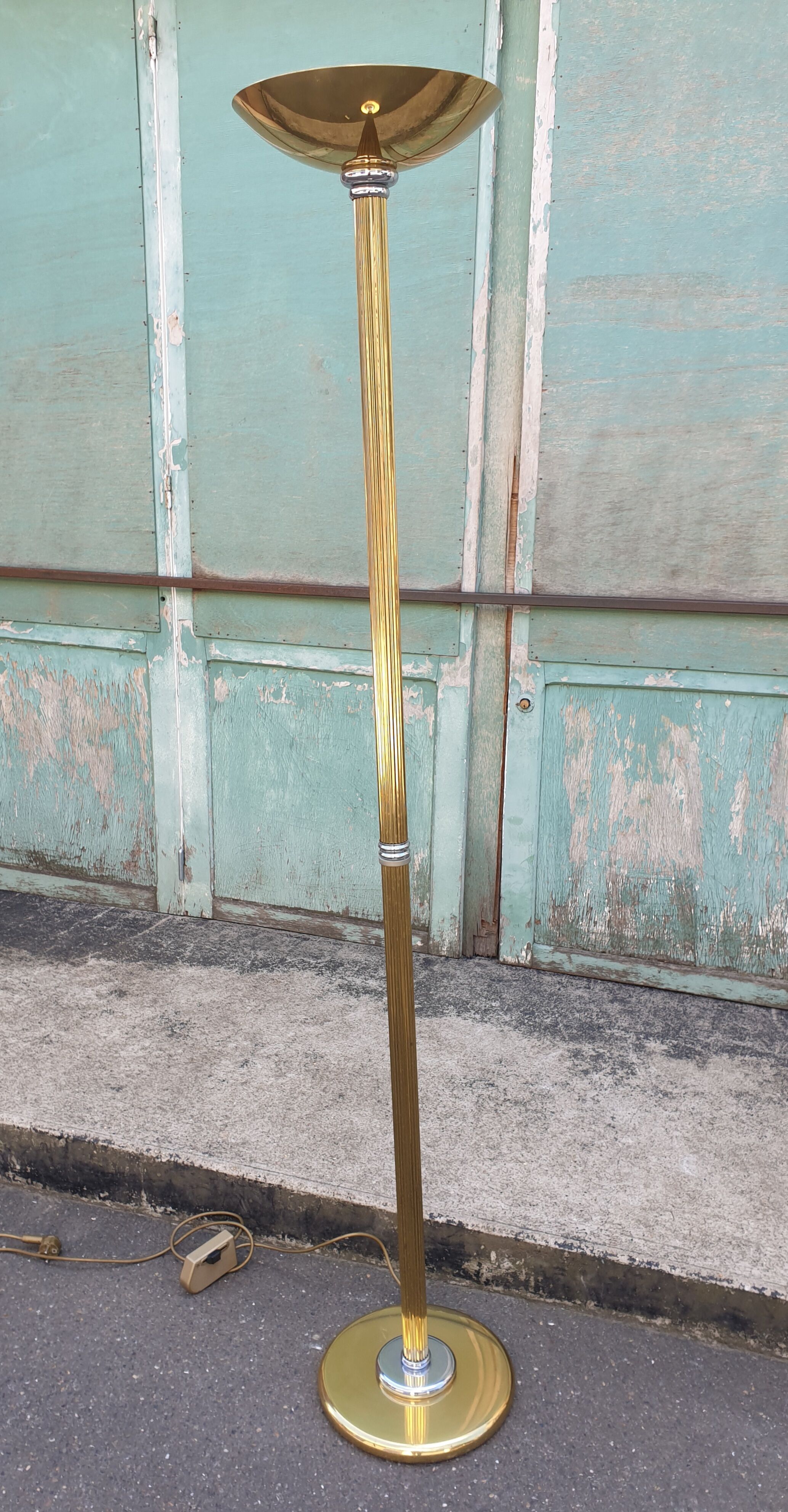 Floor lamp Relco Milano Italy 70s brass and chrome