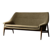 Canapé Grace en tissu marron 2 places de style scandinave moderne du milieu du siècle d'Ikea.