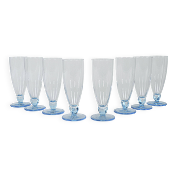 Ensemble de flûtes à champagne, design italien, années 1980, production : Italie