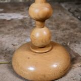 Lampadaire bobine en chêne français, 1970s