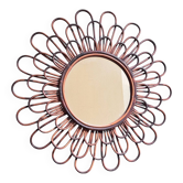 Rattan flower mirror with 3 rows of petals