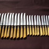 24 knives handle horn and ferrules worked