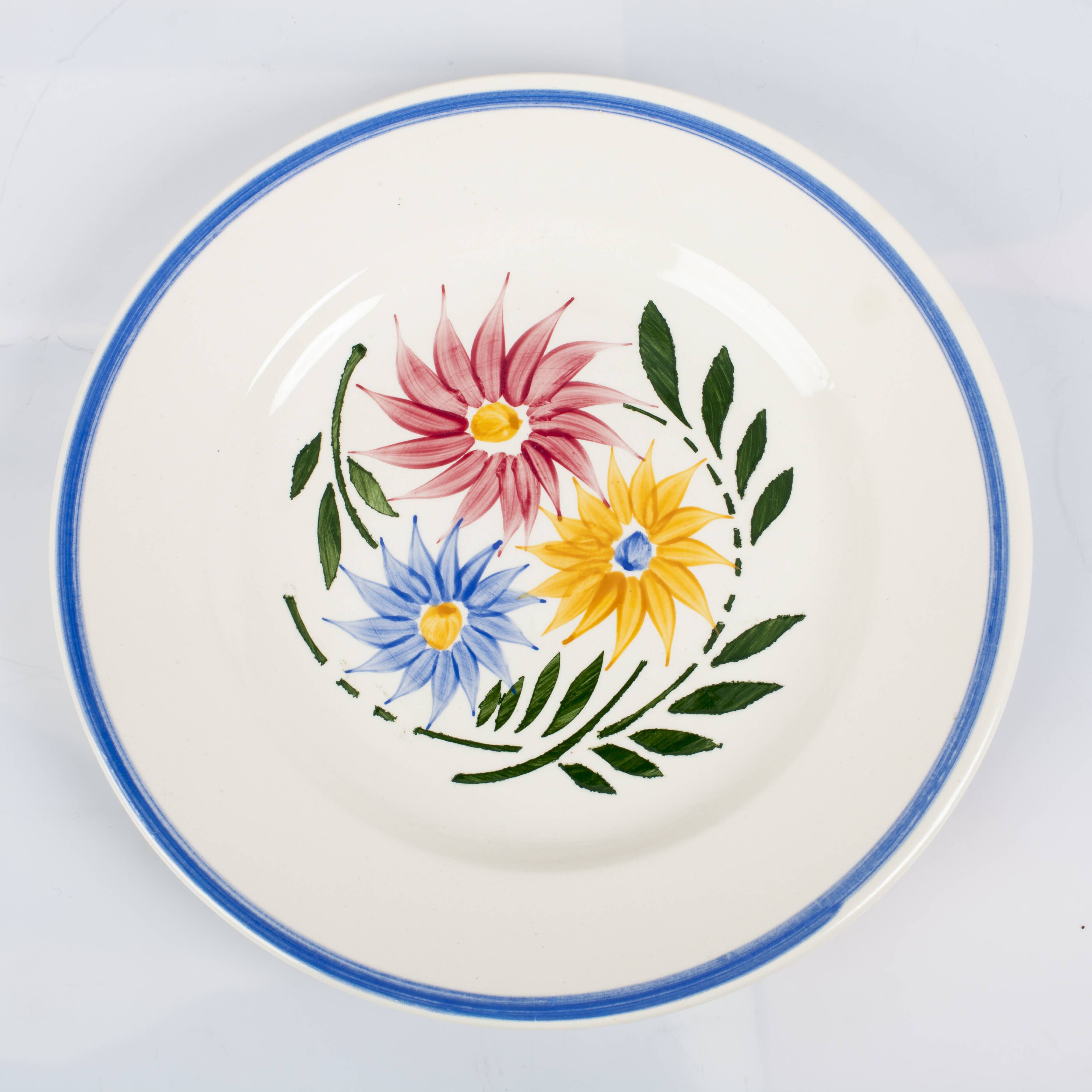 Lot of 7 plates Sarreguemines, model rustic. French Antique