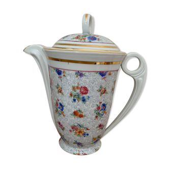 Théière fleurie porcelaine de Limoges