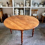 Dining table with 2 leaves in wood ⌀ 120 cm