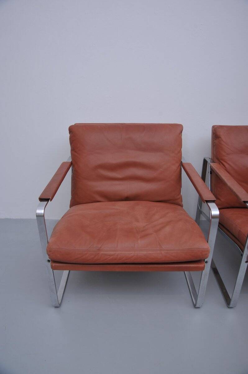 2x Vintage armchair by Preben Fabricius & Jørgen Kastholm for Knoll, 1970s