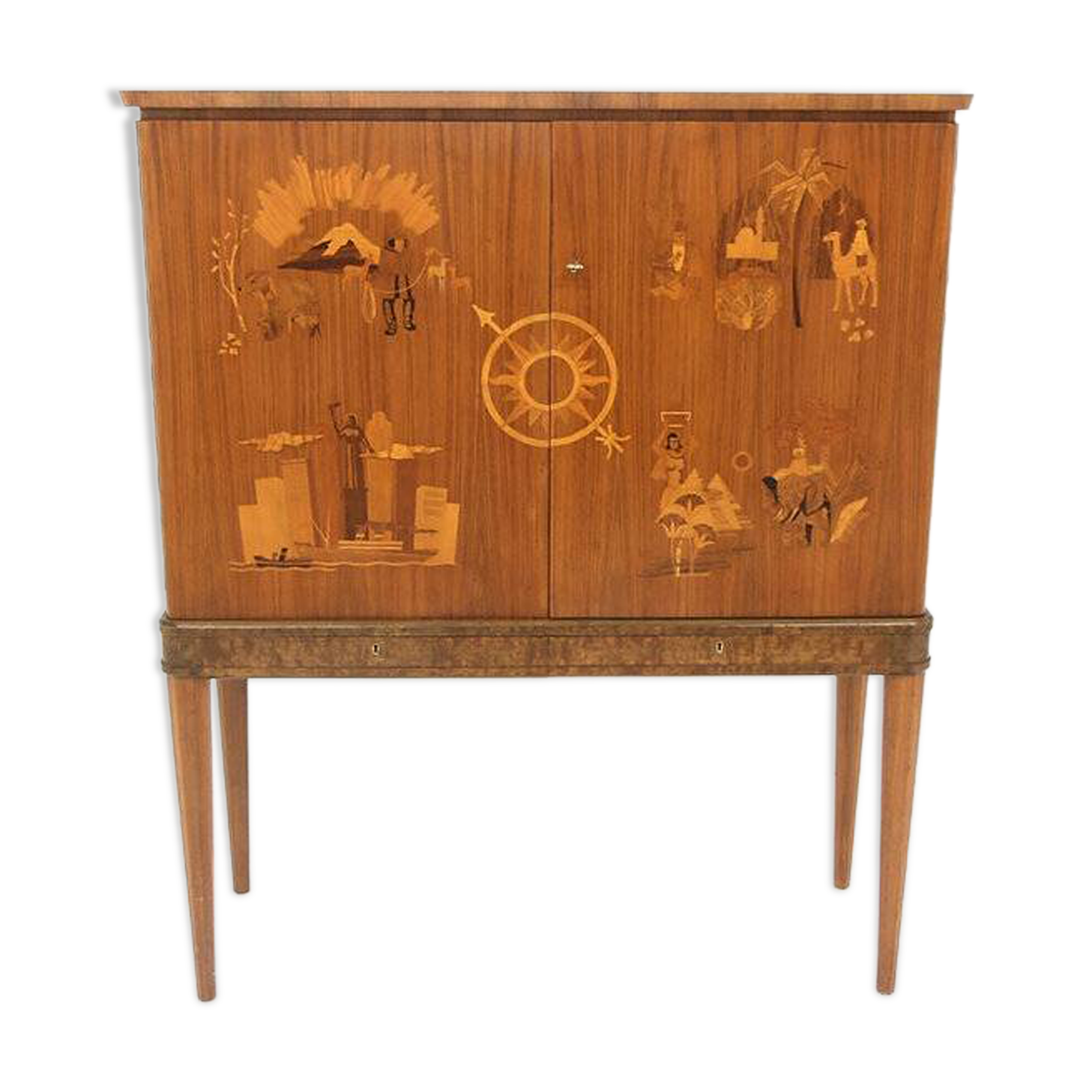 Scandinavian walnut wardrobe, Reiners, Mjölby, Swedish Modern, Sweden, 1