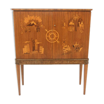 Scandinavian walnut wardrobe, Reiners, Mjölby, Swedish Modern, Sweden, 1