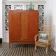 Cabinet vintage wood and rattan braces