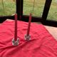 Two vintage white porcelain flower candle holders