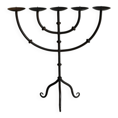 Chandelier à 5 branches en métal noir