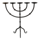 5-arm black metal candlestick