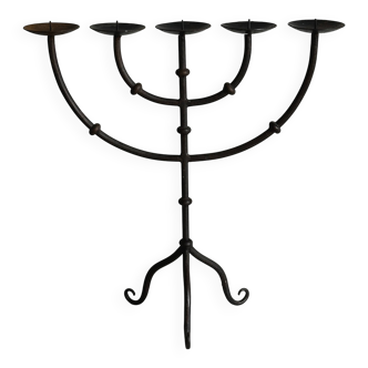 Chandelier à 5 branches en métal noir