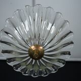 Suspension Art Déco Seguso en verre de Murano transparent. Italie, années 1940.