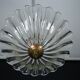 Art Deco Seguso pendant lamp in Clear Murano glass. Italy 1940s
