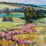 Table HST "Flower Fields" Ukrainian School XX° signed + frame