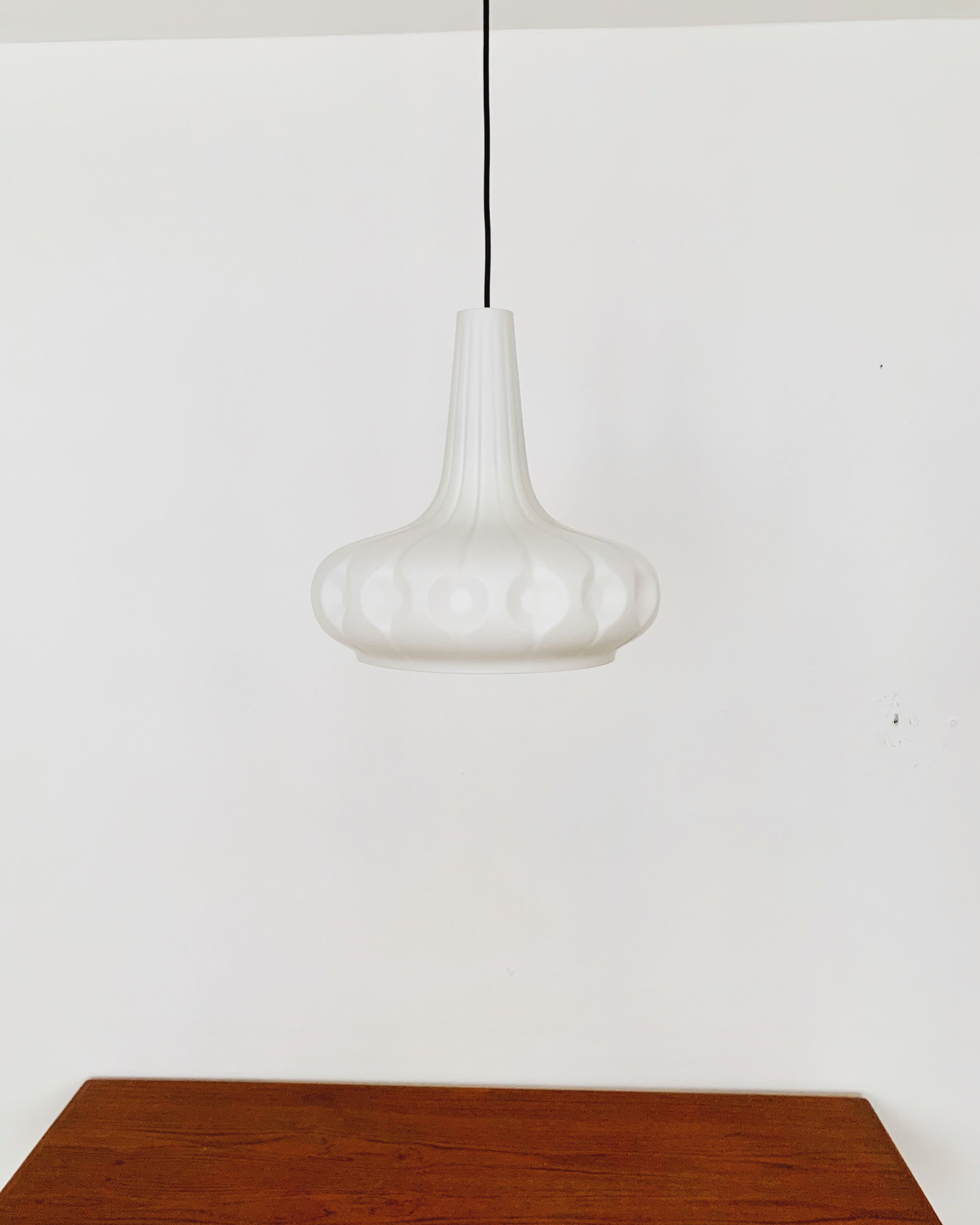 Mid century modern opaline pendant lamp by Peill and Putzler