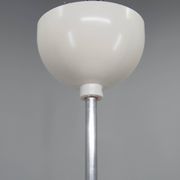 1970s Hand-Painted Milk Glass Pendant Light  Mid-Century Vintage