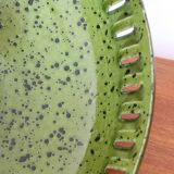 Olive green enamelled pendant light, Scandinavian, 1960-1970