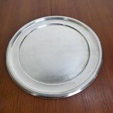 Round silver-plated metal tray from the mid-20th century