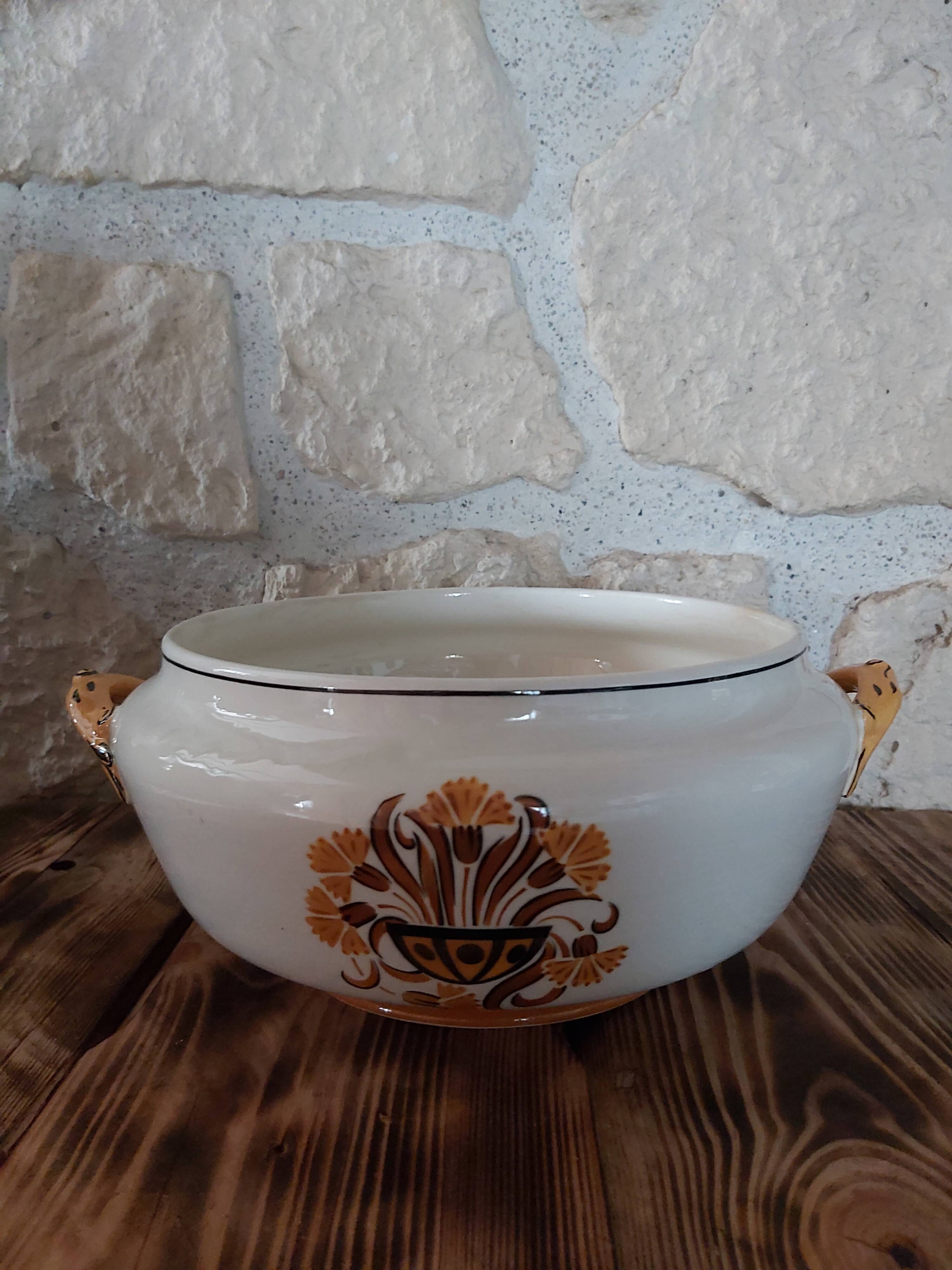 Fruit basket Creil and Montereau pattern Carnations