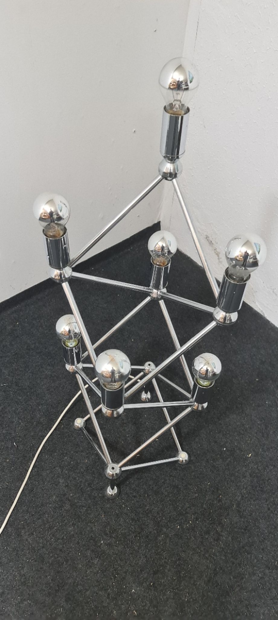 Lampadaire chromé vintage