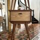 1950s bedside tables in solid oak