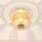 Mid-Century Glass & Brass Ceiling Light from Limburg, Germany, 1960s