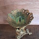 Gilded bronze candle holder with religious swans
