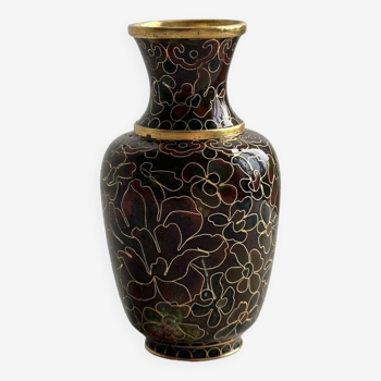 Cloisonne enamel vase