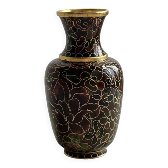 Cloisonne enamel vase