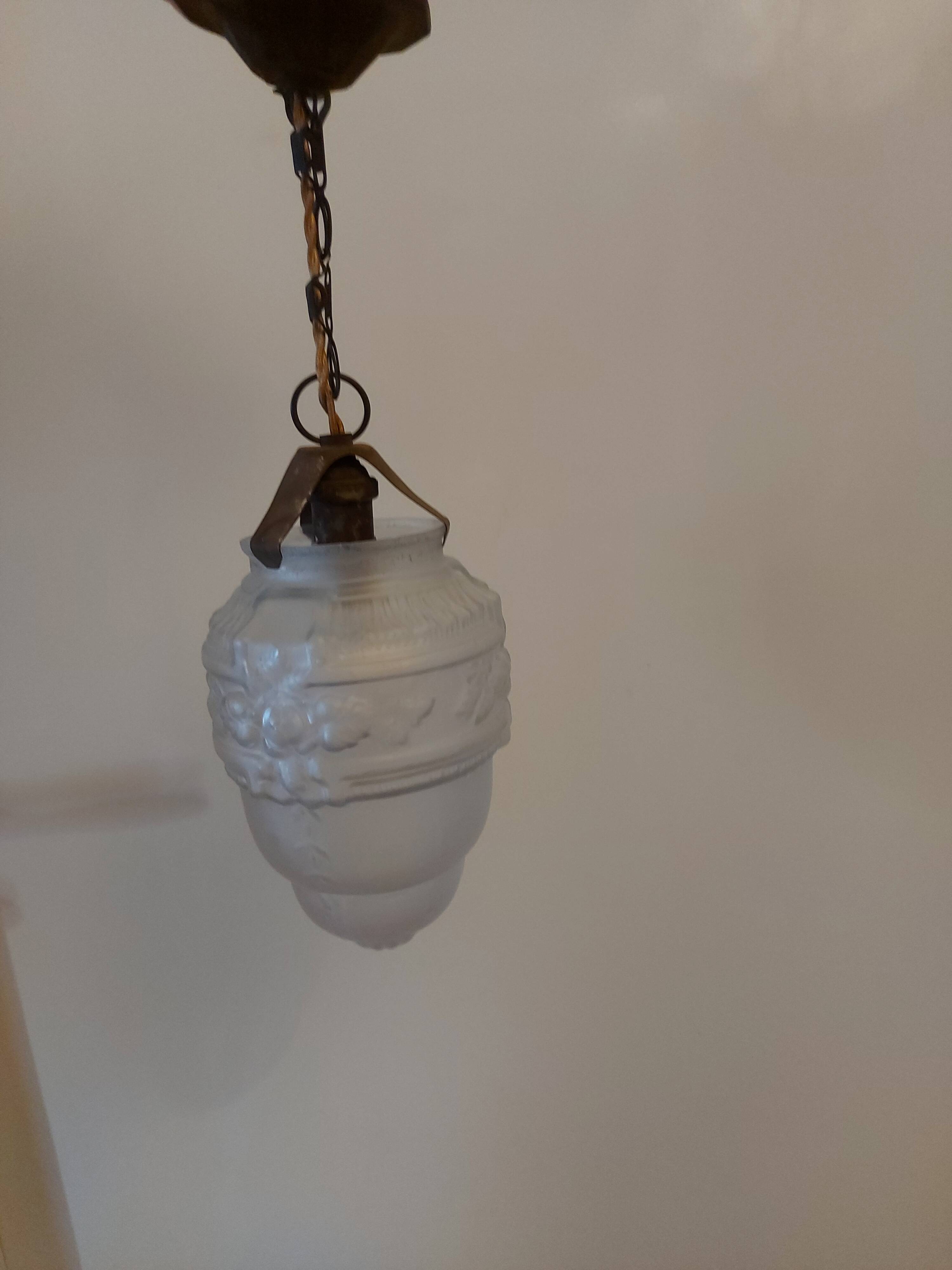 Art Deco chandelier in molded blown glass