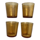 Suite de 4 verres lever ambrés, années 70