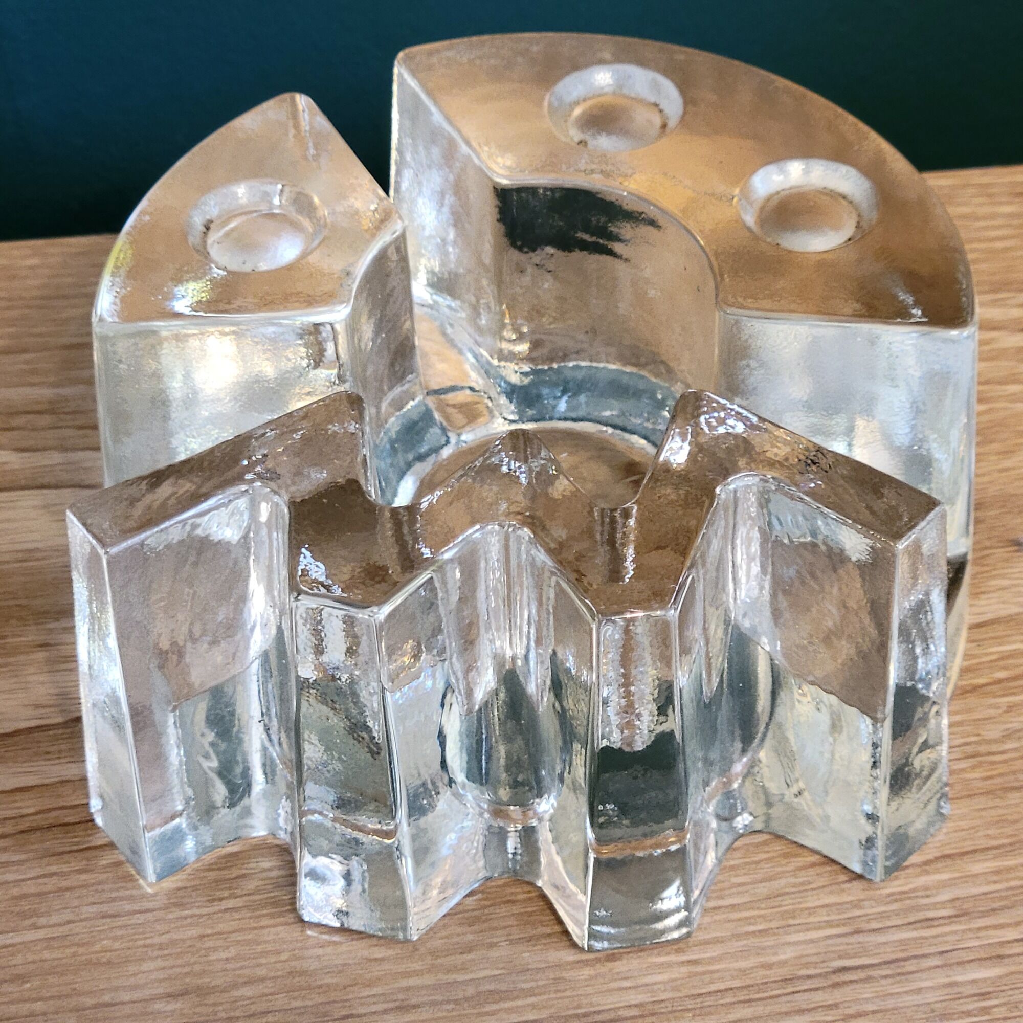 Warmer press paper photophore candle holder LA VIDA glass pressed design