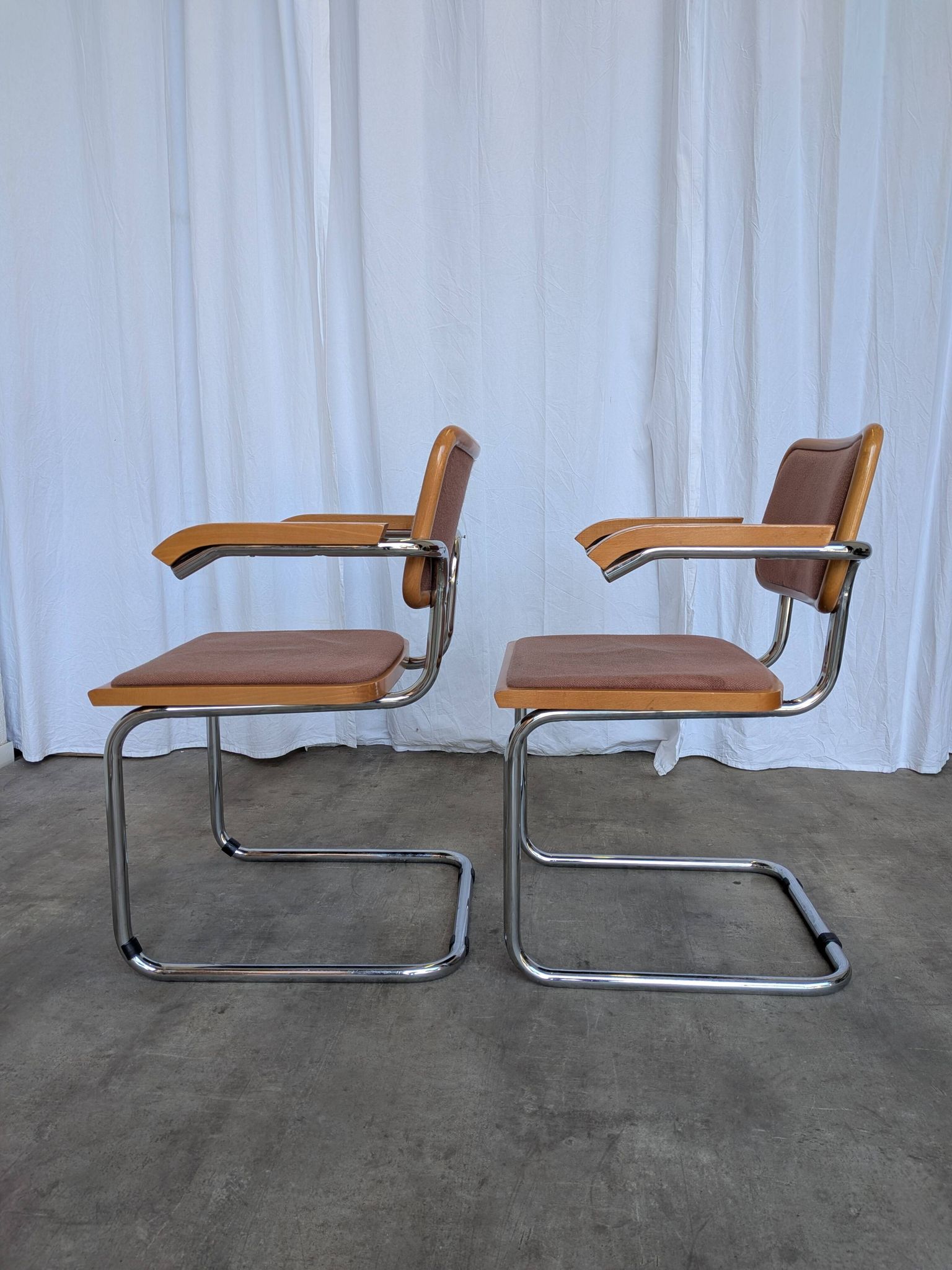 Set of 6 Vintage Cesca Chair by Bene Austria 1970s / Mid Century Chrome Din