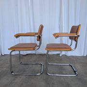Set of 6 Vintage Cesca Chair by Bene Austria 1970s / Mid Century Chrome Din