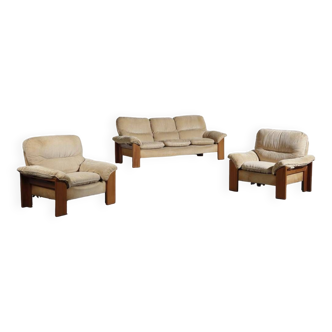 Living room set of sofa and 2 armchairs Mario Marenco 1970