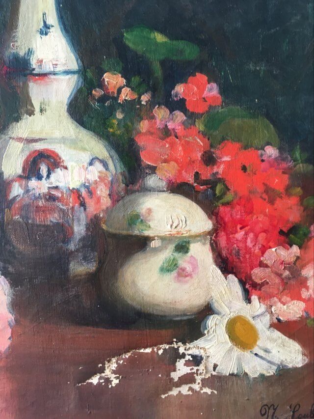 Still life oil on canvas XX ieme