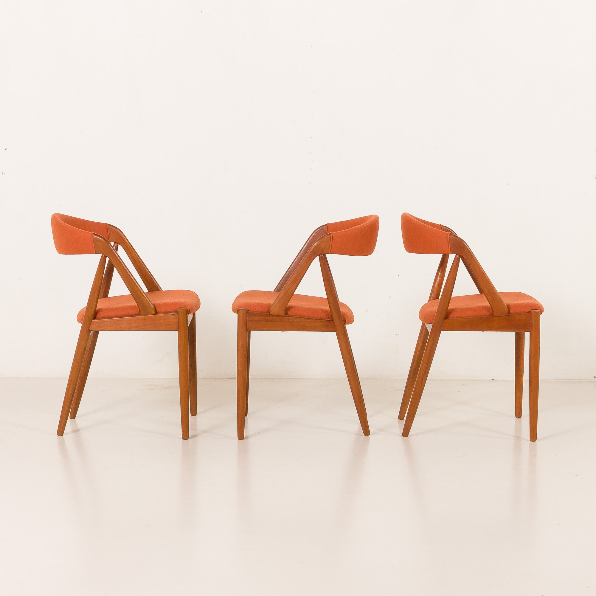 Kai Kristiansen chairs model 31, set of 3, Denmark 1960s