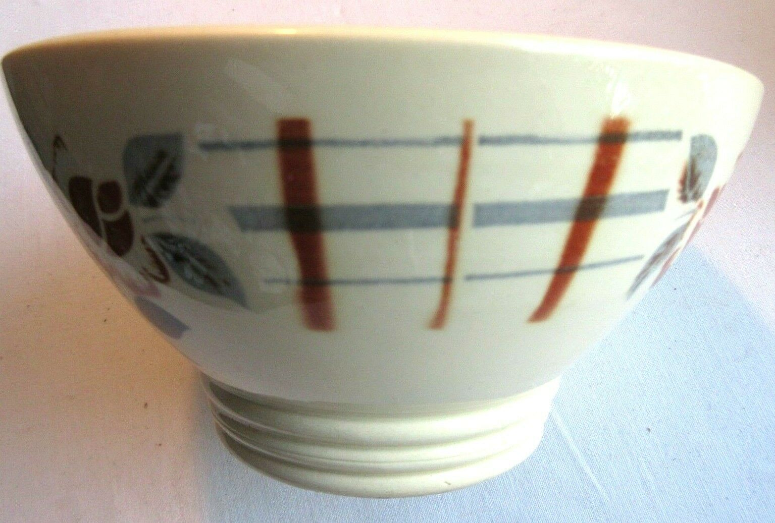 Former Art Deco bowl by Digoin Sarreguemines flower decoration and trellis