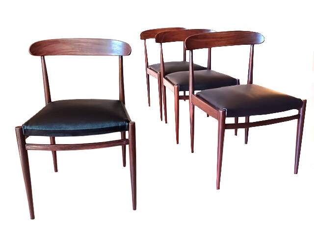 4 chaises scandinaves vintage design 1960 teck