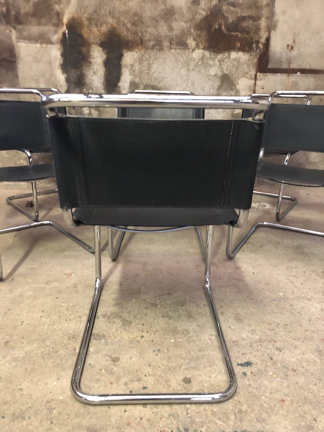 Ensemble de 7 Chaises S33 Mart Stam Circa 1980