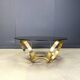 Vintage brass coffee table attributed to Knut Hesterberg, 1970s