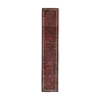 Red Persian runner- Hamadan rug 85x420cm