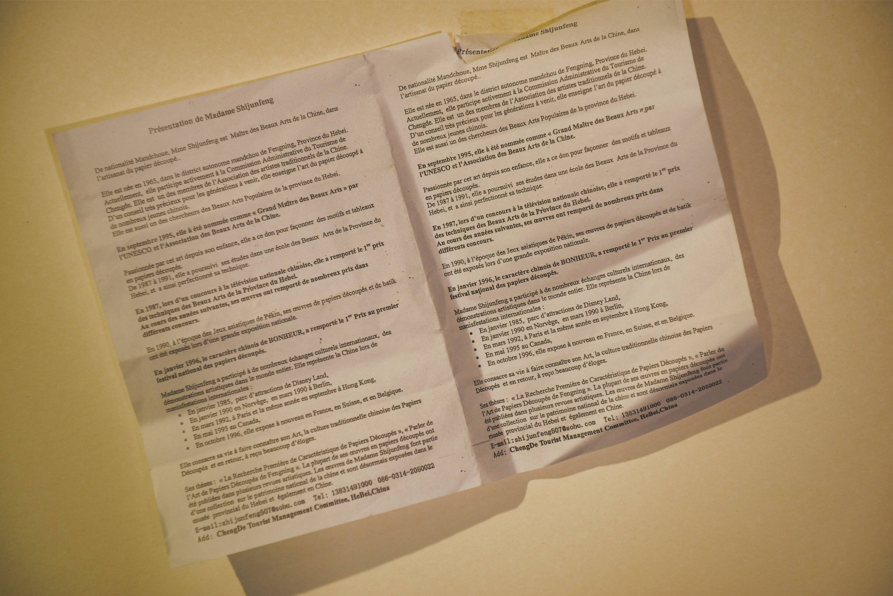 Art of paper cutting by Shi Junfeng, China, 20th century.