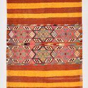 5x6 Yellow and Red Decorative Kilim Carpet, Orientel Kilim Rug, 140x192Cm