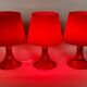 3 Lampes de table vintage ikea lampan rouge / bordeaux.